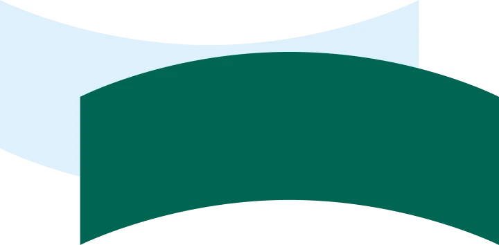 Vector de dos curvas interpuestas en color verde y azul